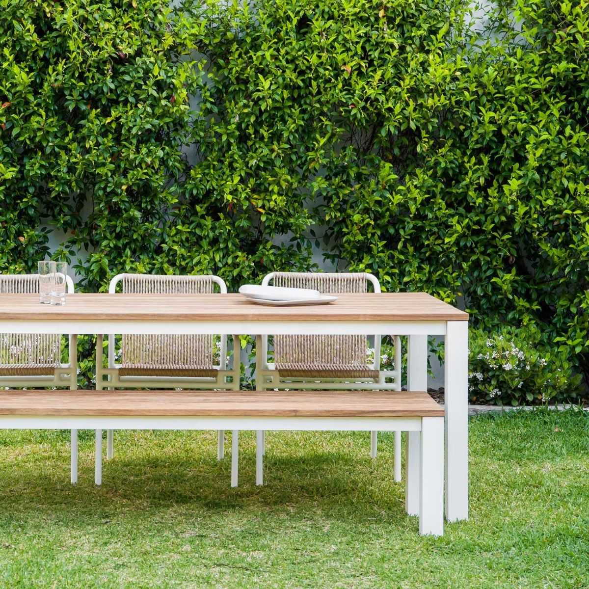 Piav Alu Rectangular Outdoor Table White