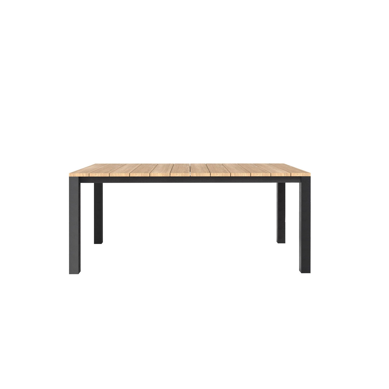Piav Alu Rectangular Table Black - 180x100 - 6 Seater