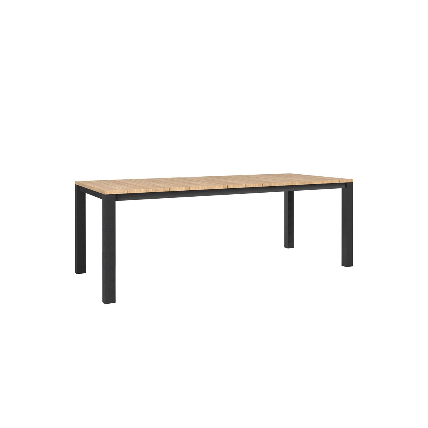 Piav Alu Rectangular Table Black - 210x100 - 8 Seater