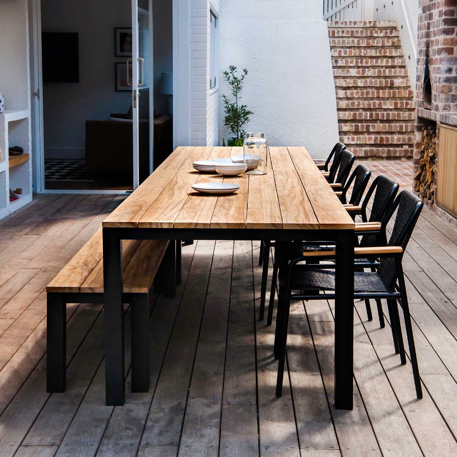 Piav Alu Rectangular Table Black
