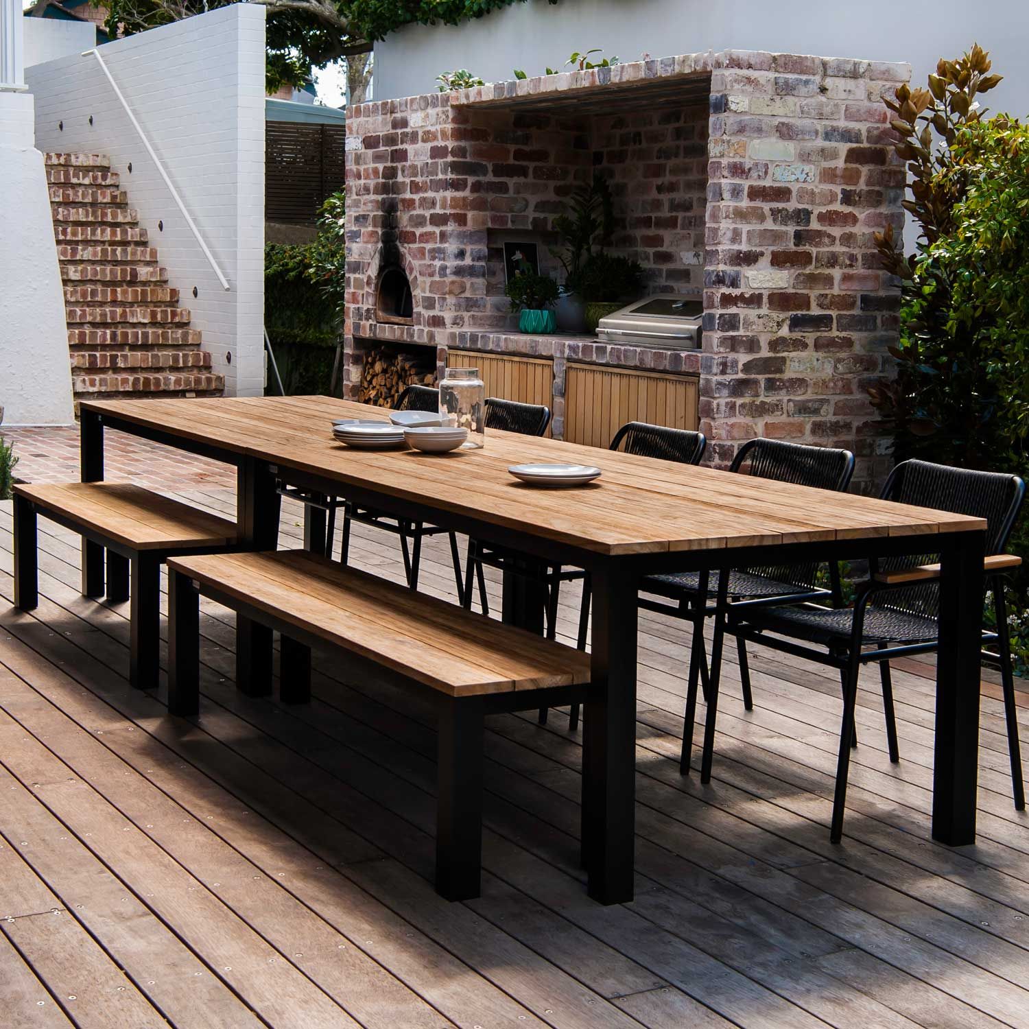 Piav Alu Rectangular Table Black