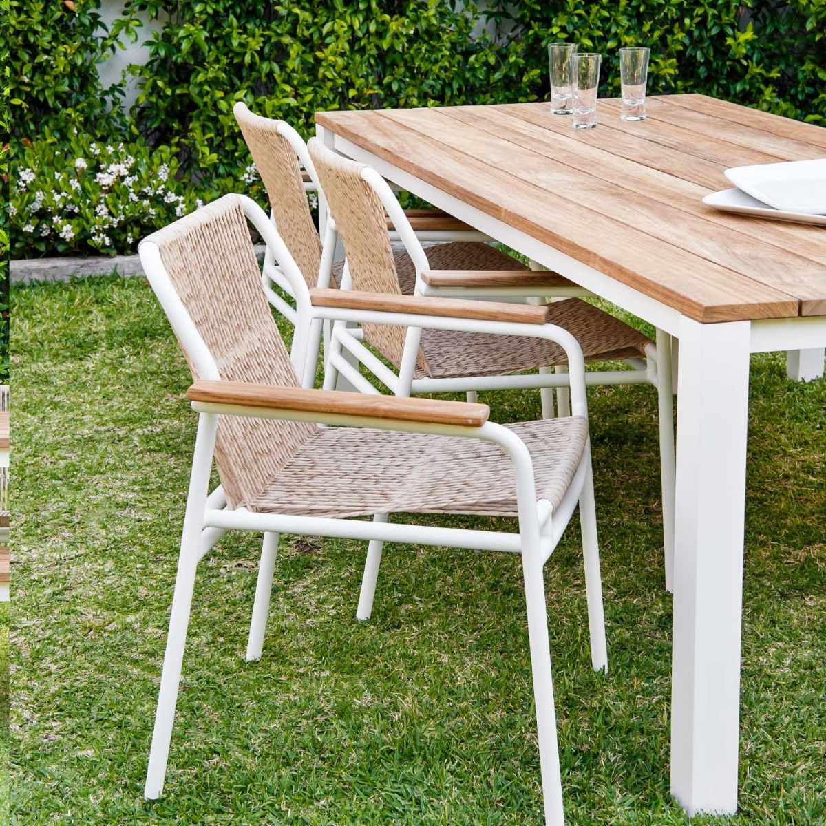 Piav Alu Rectangular Outdoor Table White