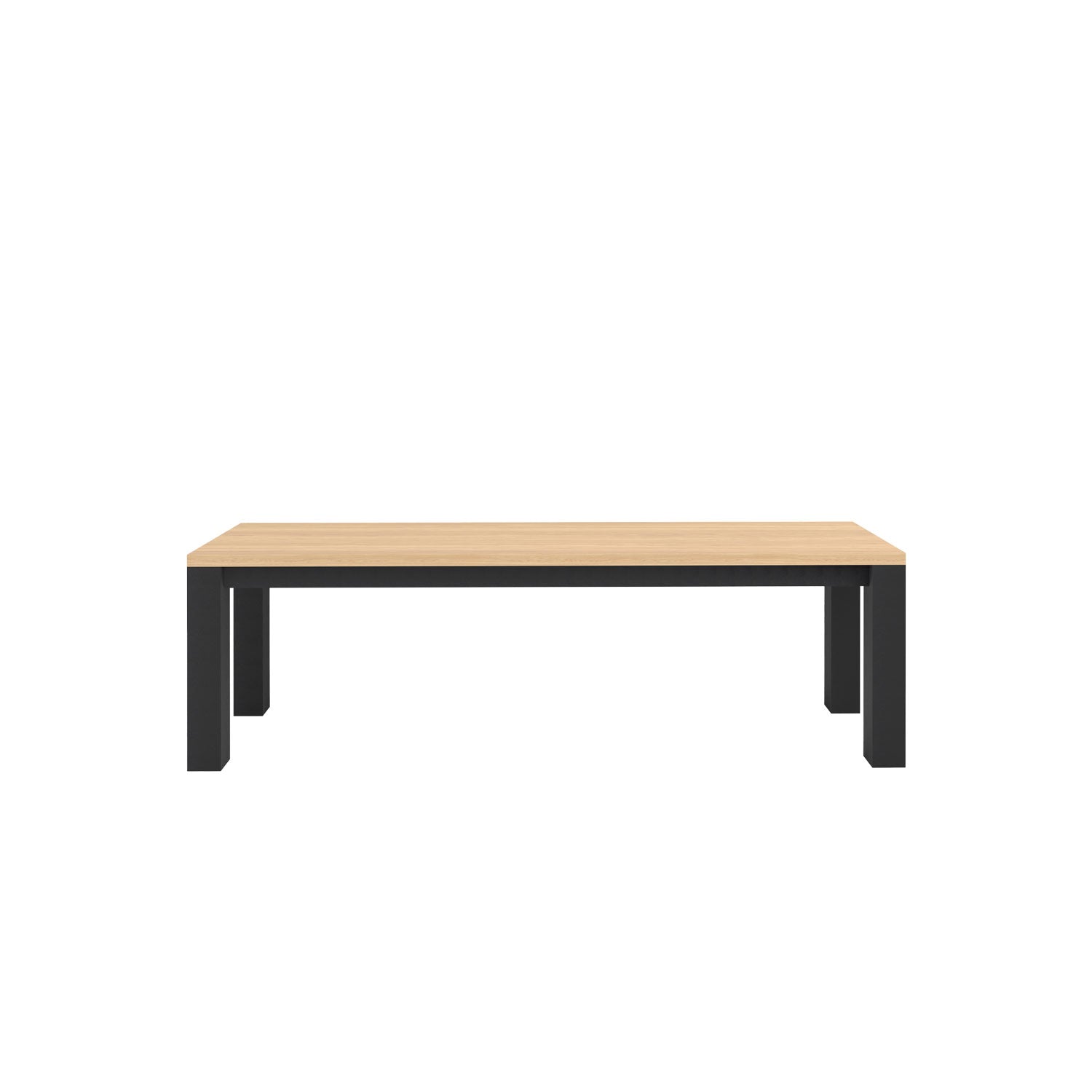 Piav Alu Indoor Backless Bench Black - L150 - 3 Seater / Oak