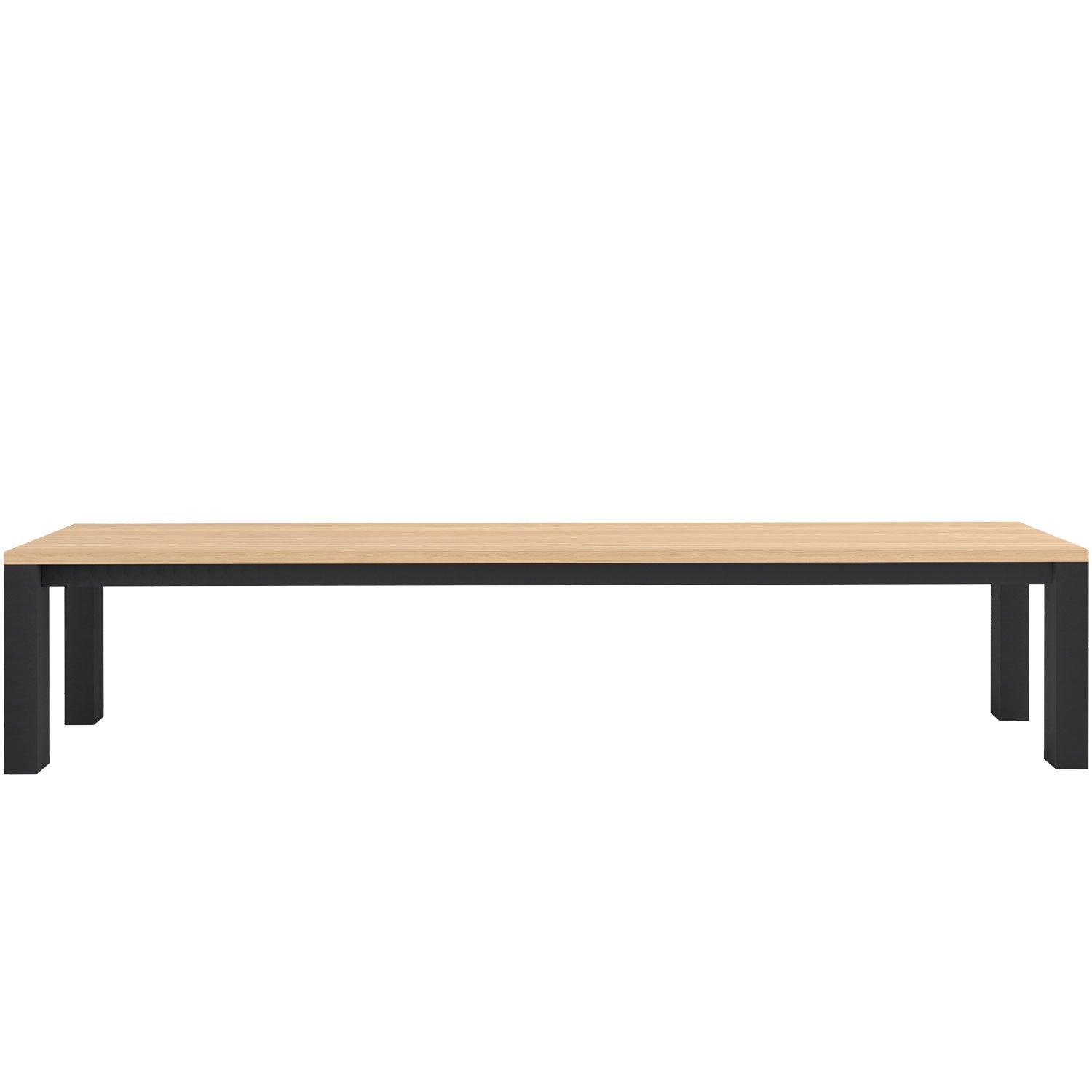 Piav Alu Indoor Backless Bench Black - L230 - 4 Seater / Oak