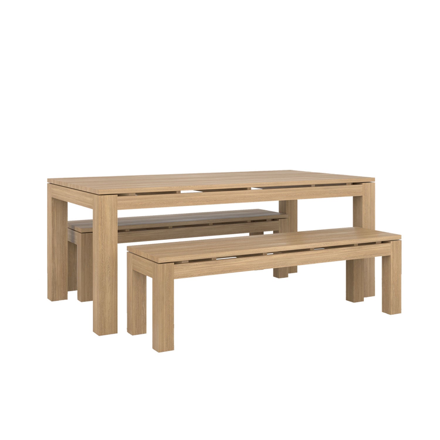 Pierson Table and Bench Dining Set - Pierson 180x100 + 2 Backless Bench