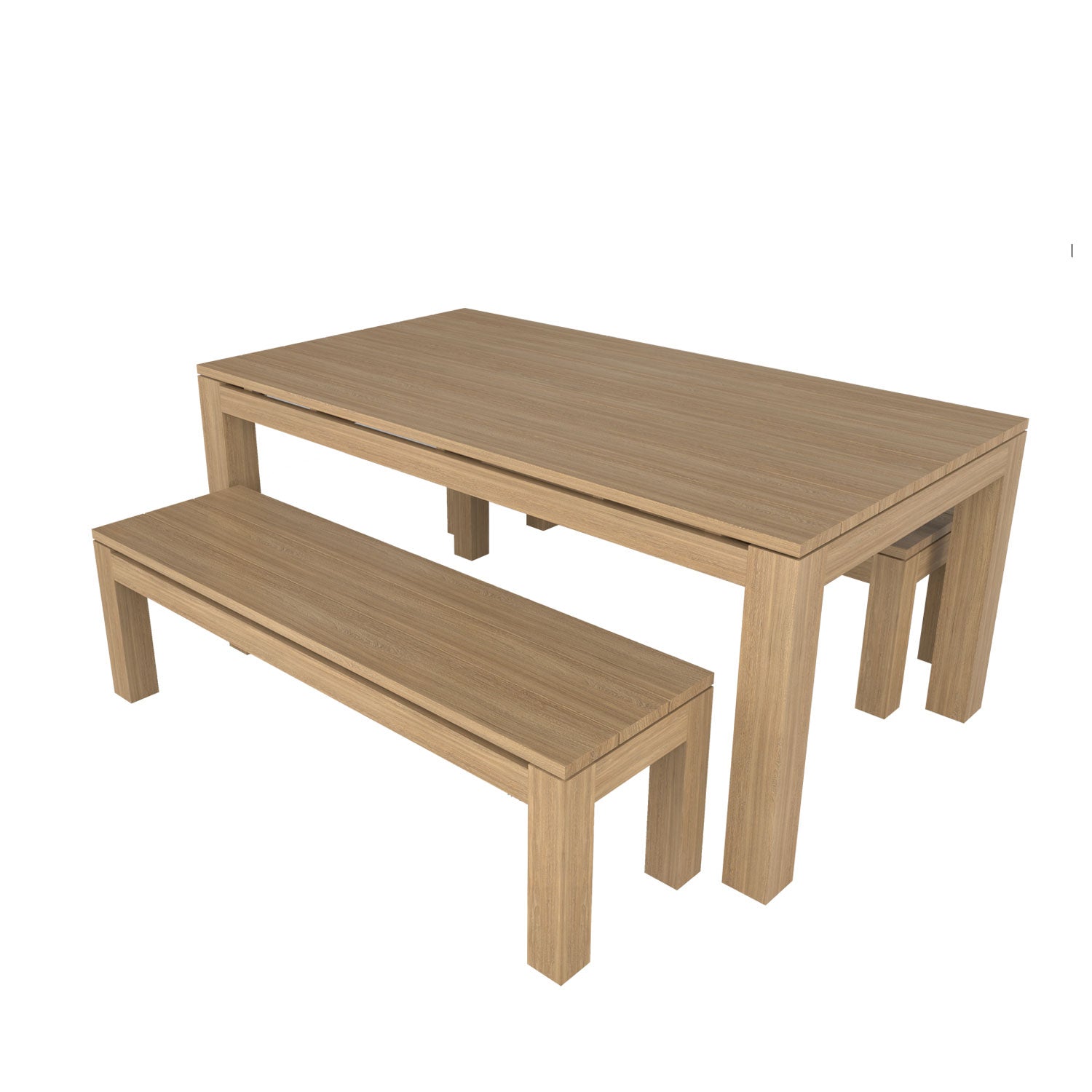 Pierson Table and Bench Dining Set - Pierson 180x100 + 2 Backless Bench