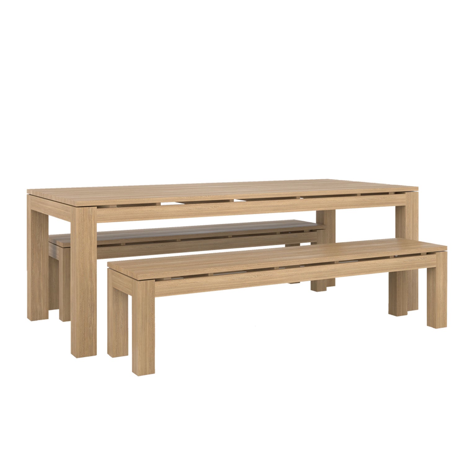 Pierson Table and Bench Dining Set - Pierson 210x100 + 2 Backless Bench
