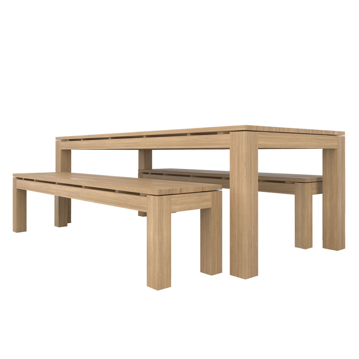 Pierson Table and Bench Dining Set - Pierson 210x100 + 2 Backless Bench
