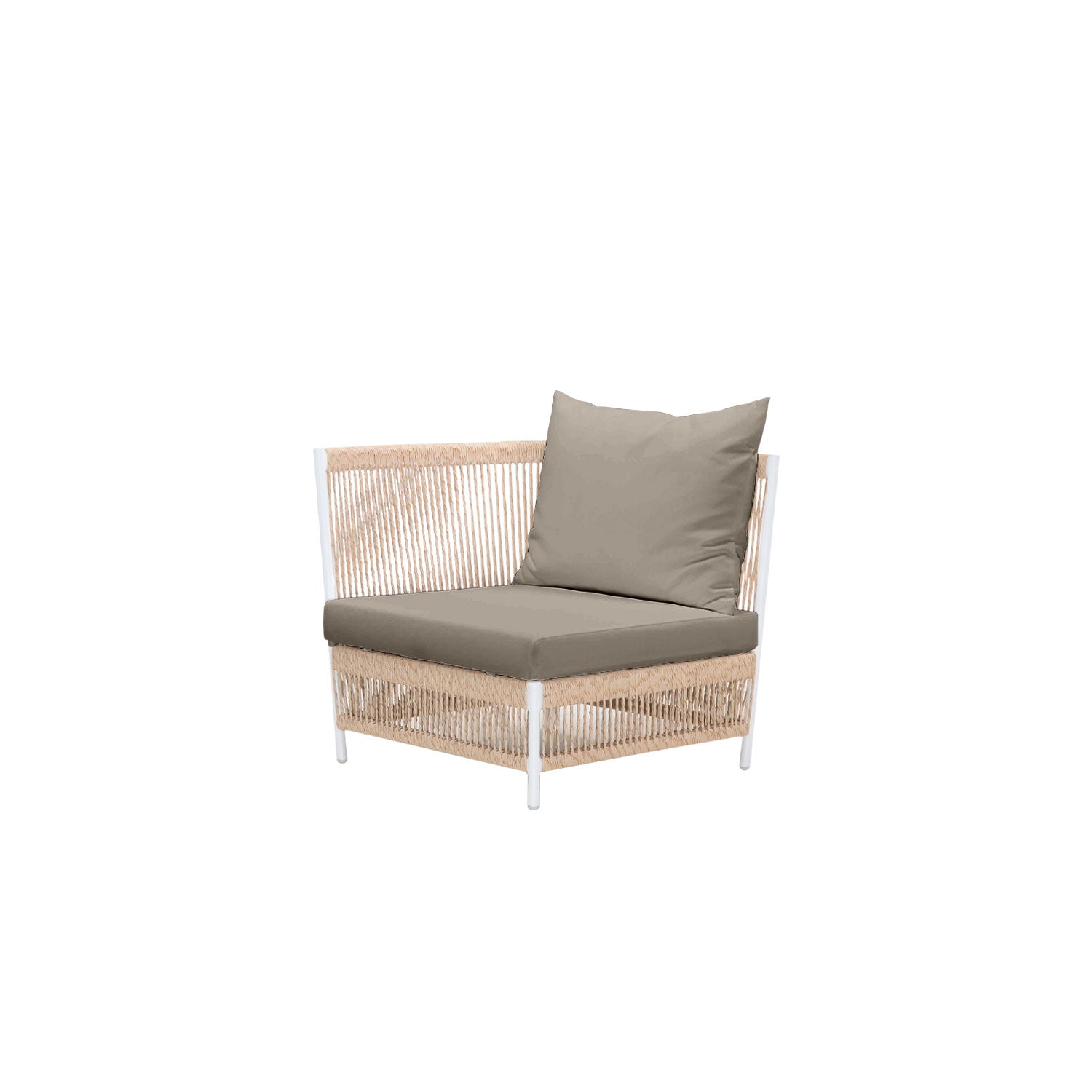 Planar Alu Modular Outdoor Corner White PT1 - Sunbrella Taupe
