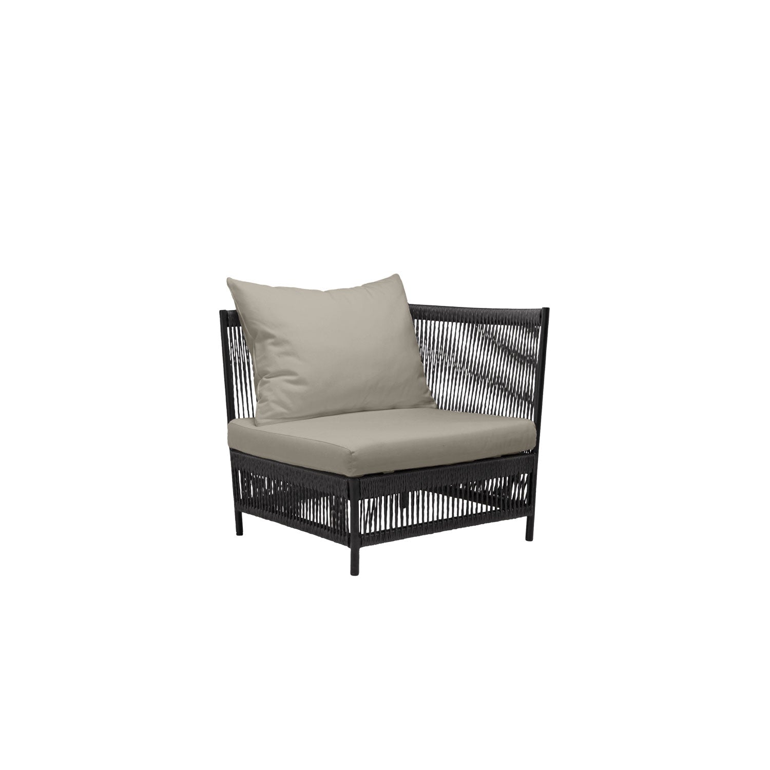 Planar Alu Modular Corner Black PT3 - Sunbrella Taupe