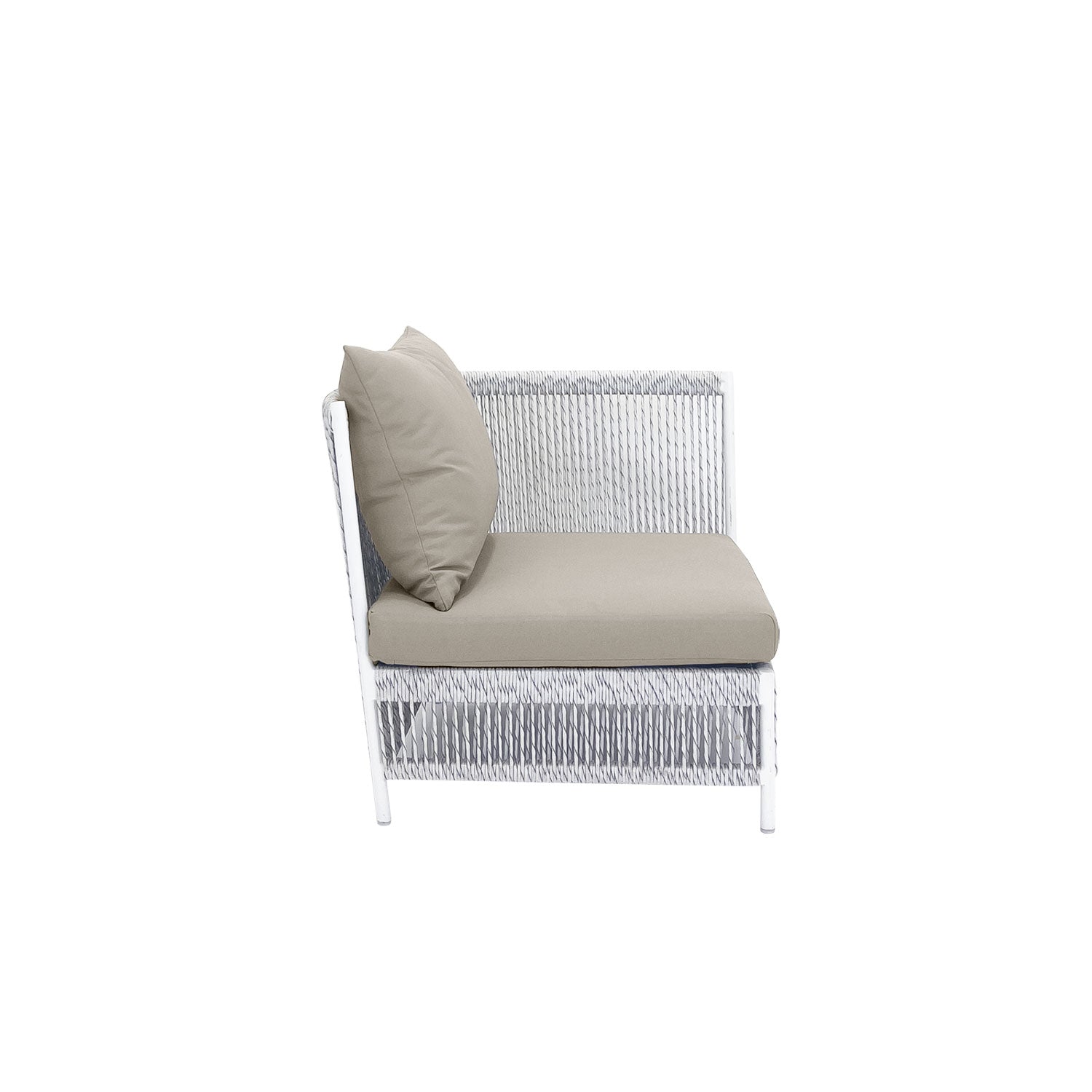 Planar Alu Modular Outdoor Corner White PT4 - Sunbrella Taupe