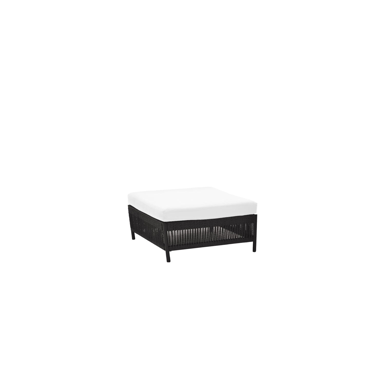 Planar Alu Modular Outdoor Ottoman Black PT3 - Sunbrella White