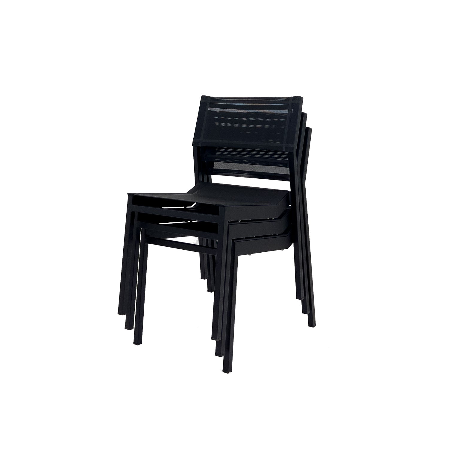 Salma Sail Alu Stacking Chair Black - Side Chair