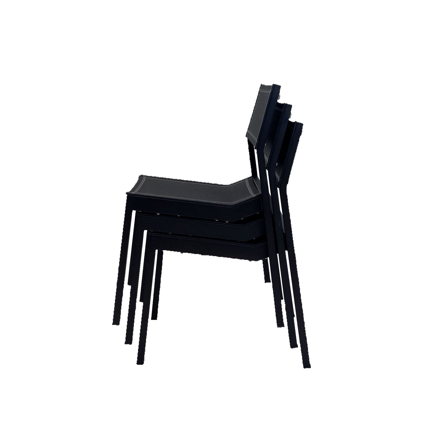 Salma Sail Alu Stacking Chair Black - Side Chair