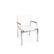 Salma Sail SS Outdoor Stacking Chair - White - Armhair