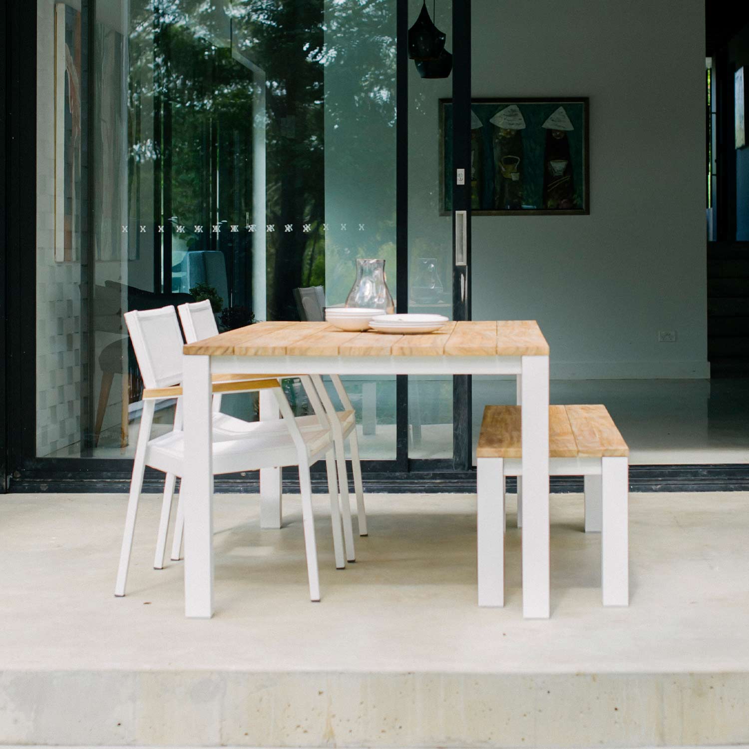 Salma Sail Alu Stacking Chair White - Armchair