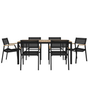 Tandem Alu Table and Salma Chair Dining Set - Black