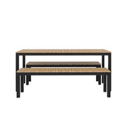 Narrow Width Tandem Alu Table and Bench Dining Set - Black - Tandem 180x70 + 2 Backless Bench