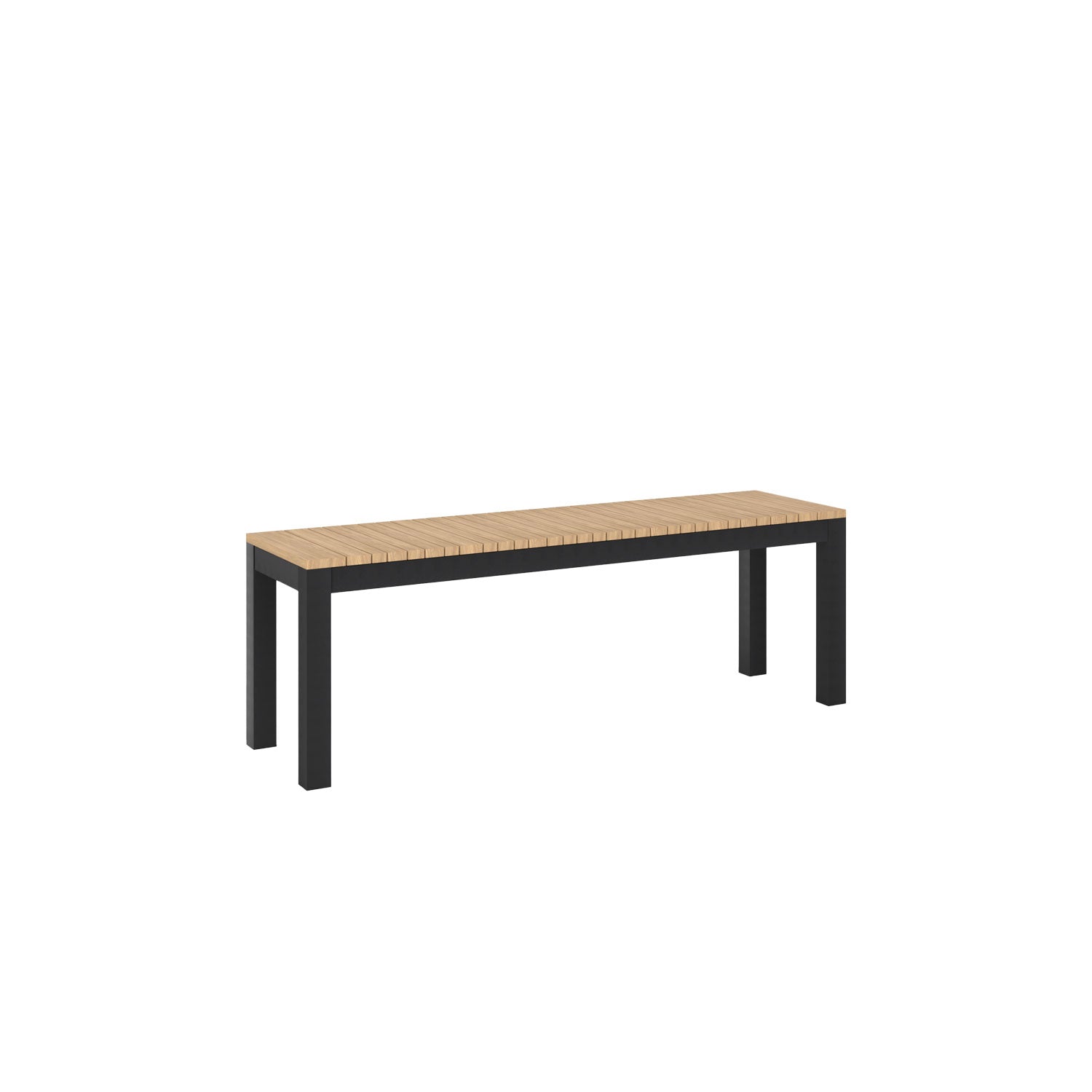 Tandem Alu Backless Bench Black Sand - L130 - 2 Seater