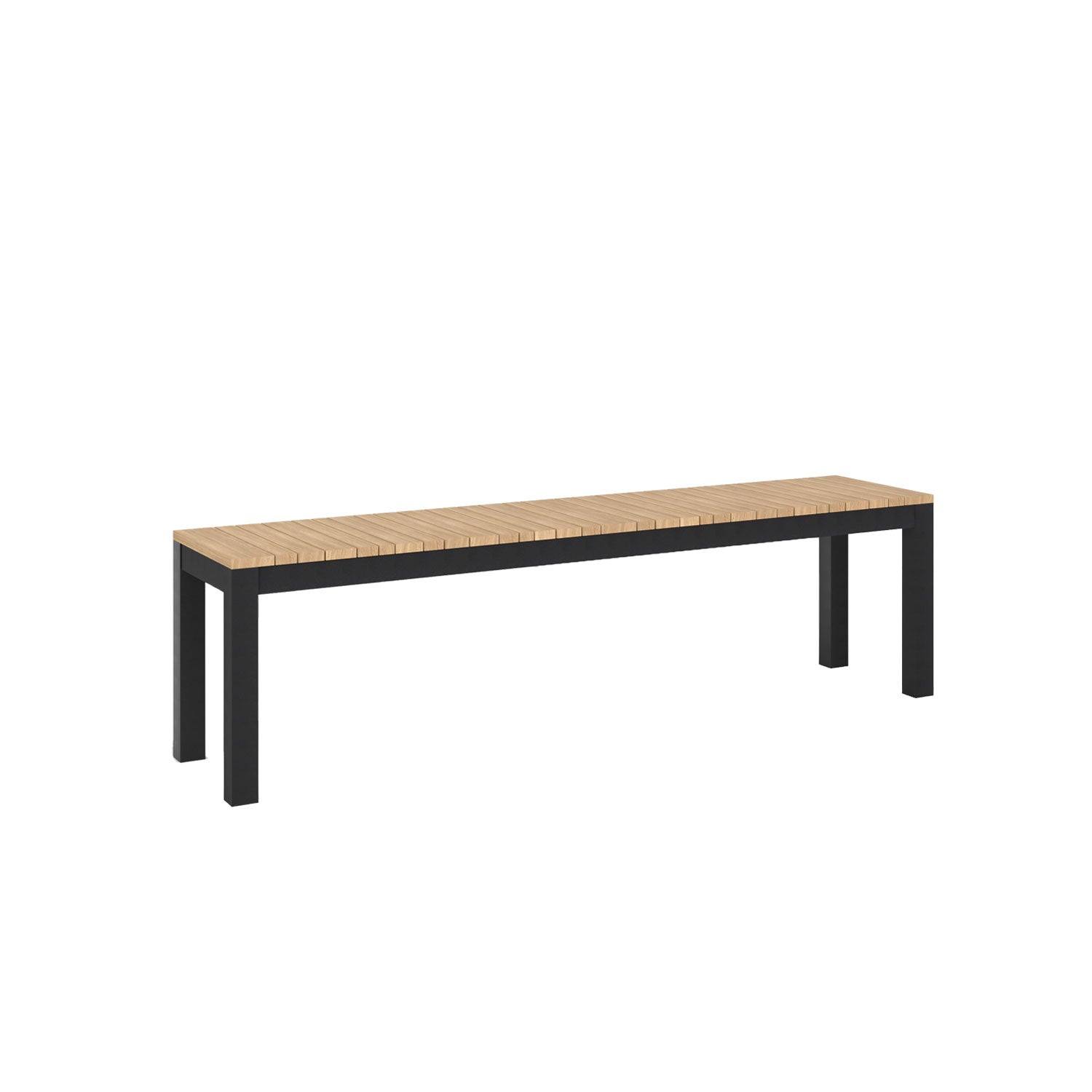 Tandem Alu Backless Bench Black Sand - L160 - 3 Seater