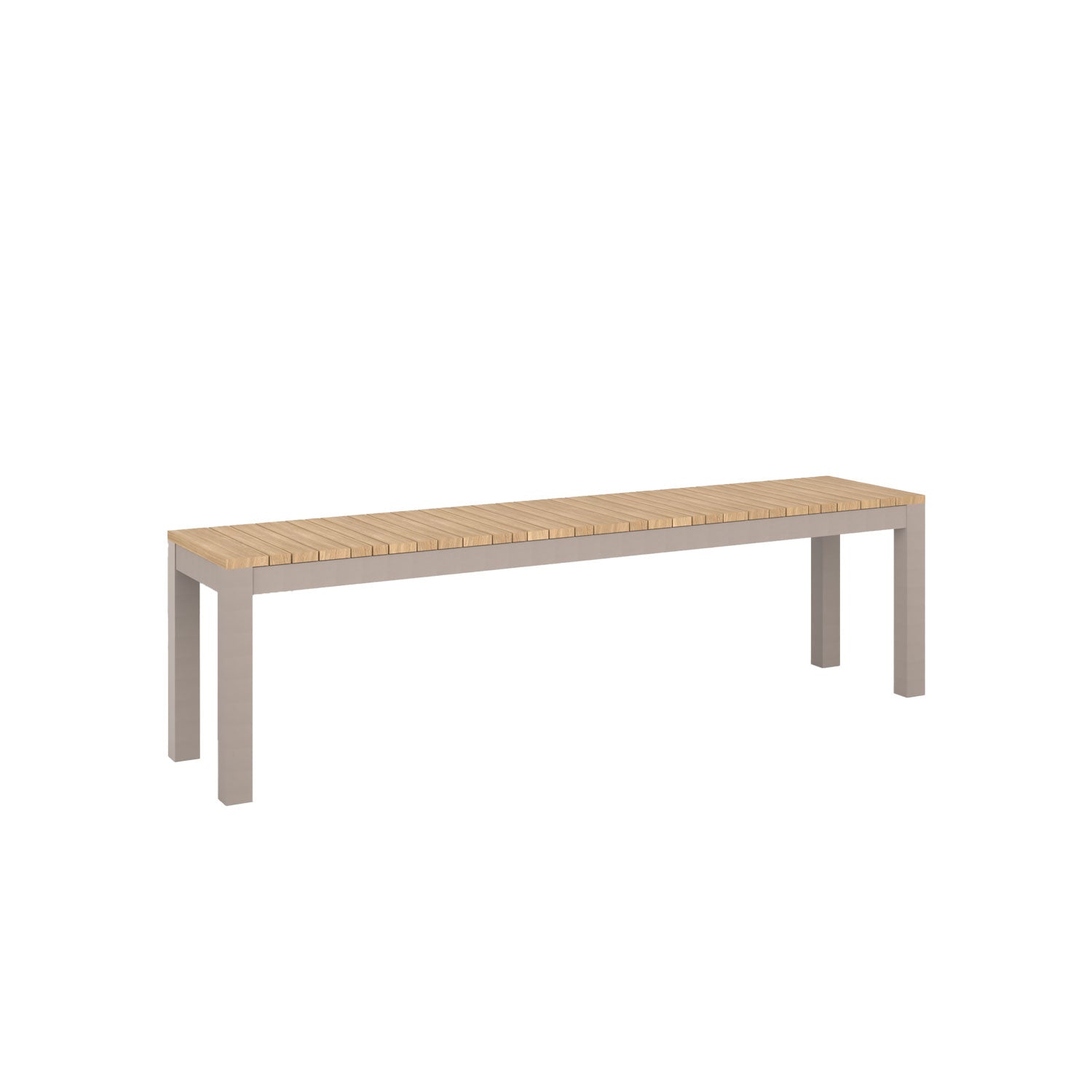 Tandem Alu Backless Bench Taupe Sand - L160 - 3 Seater