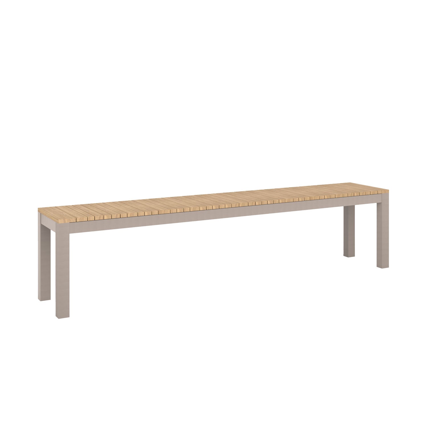 Tandem Alu Backless Bench Taupe Sand - L190 - 4 Seater