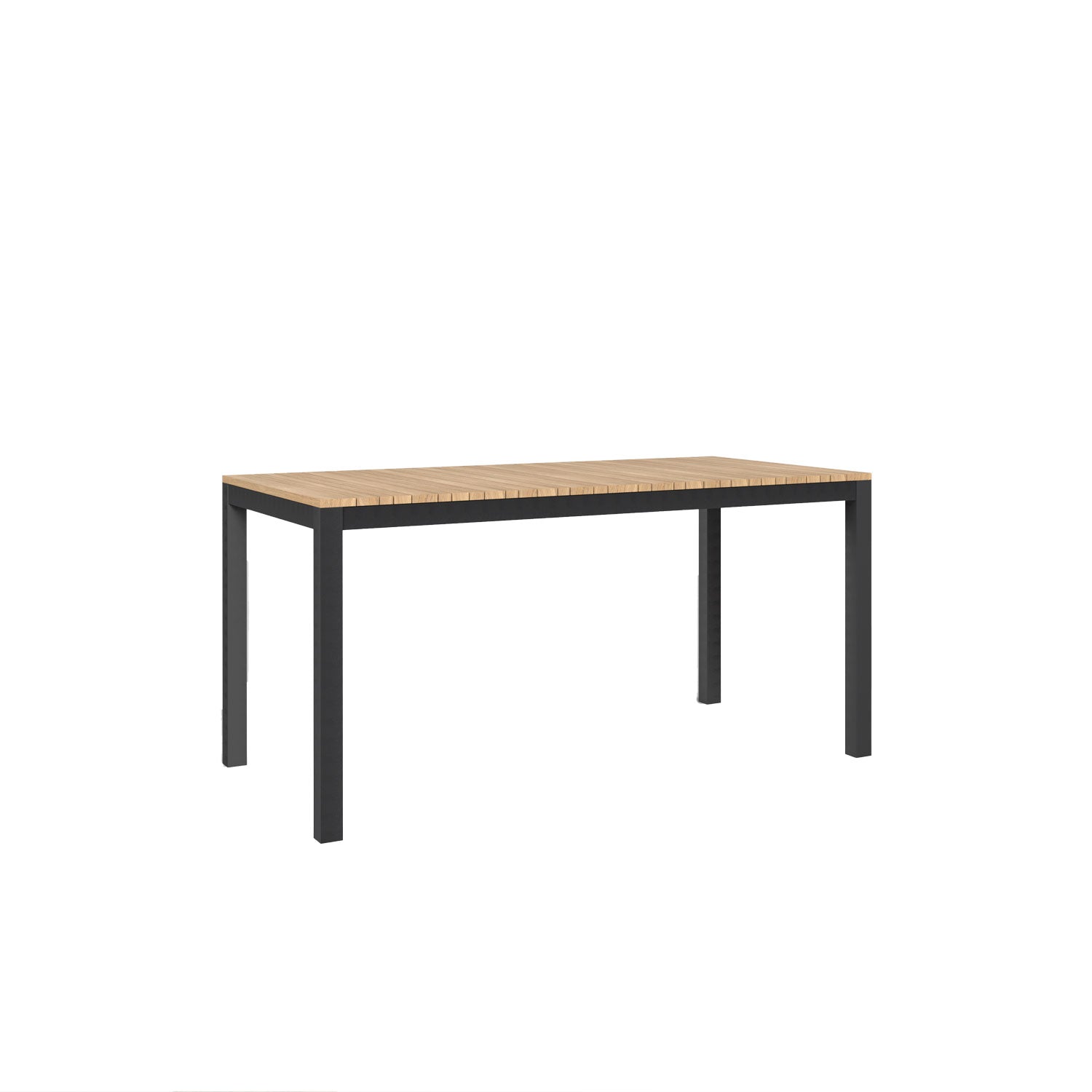 Tandem Alu Rectangular Table Black - 150x80 - 6 Seater