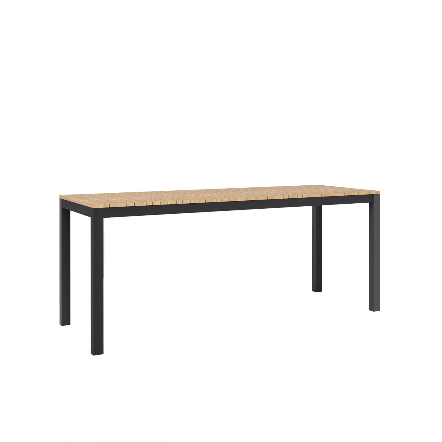 Tandem Alu Outdoor Table Black - Narrow Width - L180 x W70 (6 Seater)