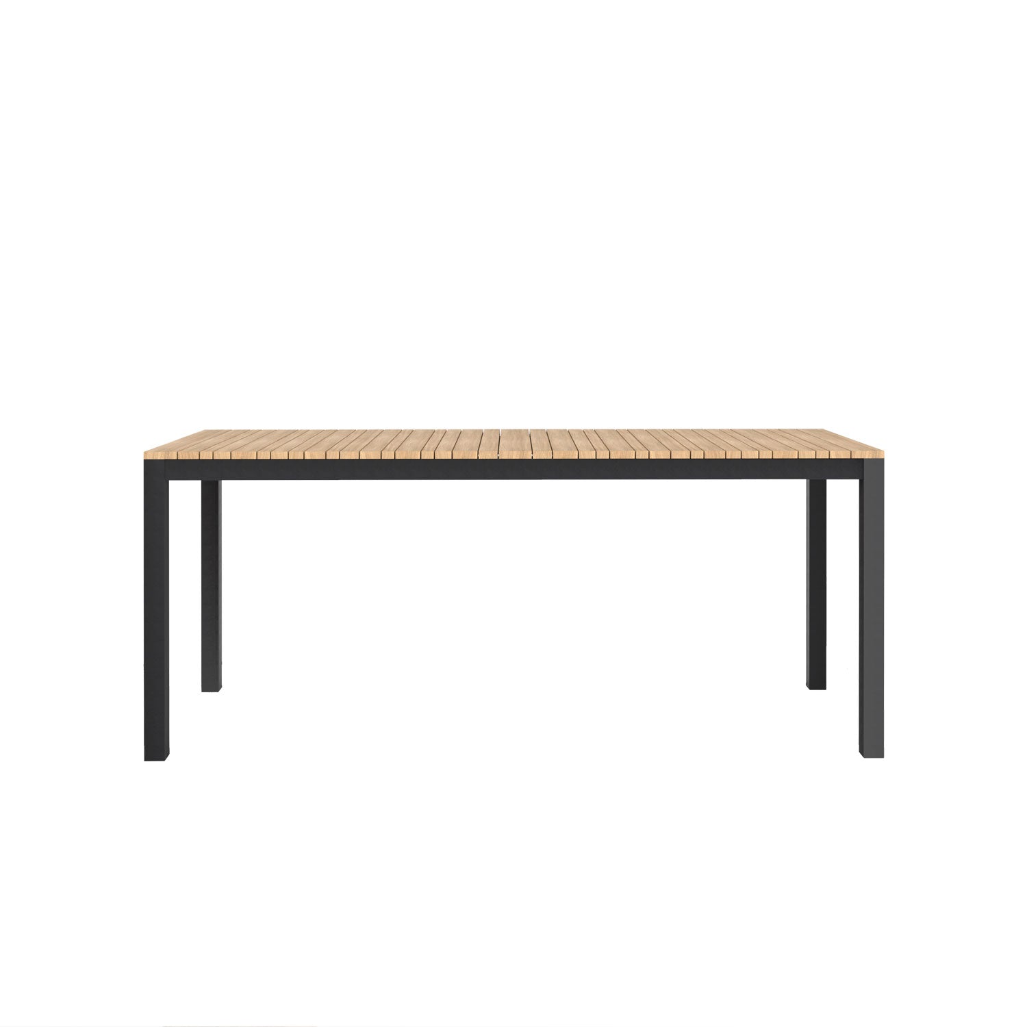 Tandem Alu Outdoor Table Black - Narrow Width - L180 x W70 (6 Seater)
