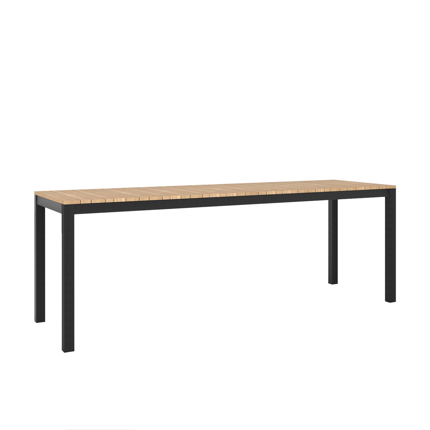 Tandem Alu Outdoor Table Black - Narrow Width - L210 x W70 (8 Seater)
