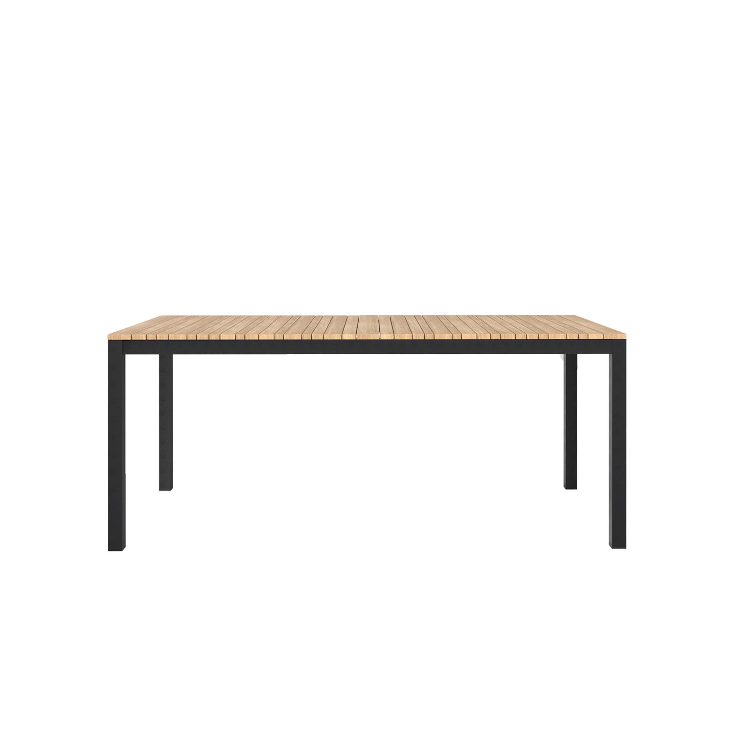 Tandem Alu Rectangular Table Black - 180x90 - 6 Seater