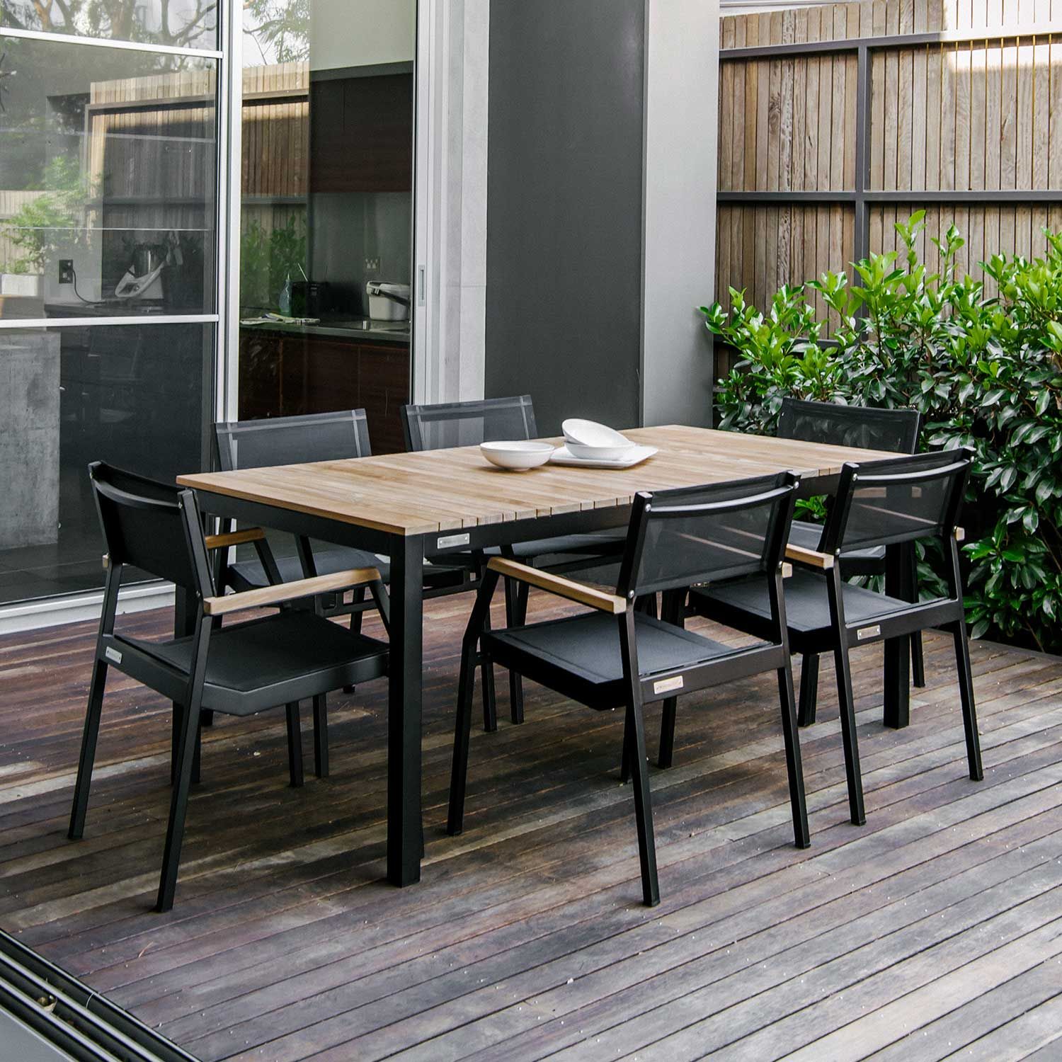 Tandem Alu Rectangular Table Black