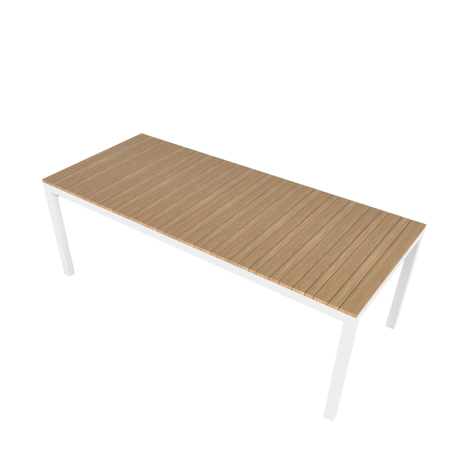 Tandem Alu Rectangular Outdoor Table White - 210x90 - 8 Seater