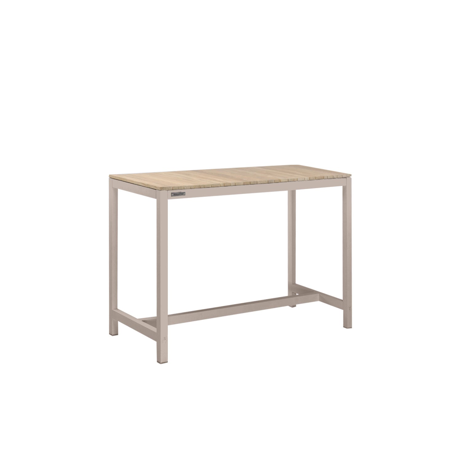 Tandem Alu Bar Table Taupe - Narrow Width - 120x70 - 4 Seater