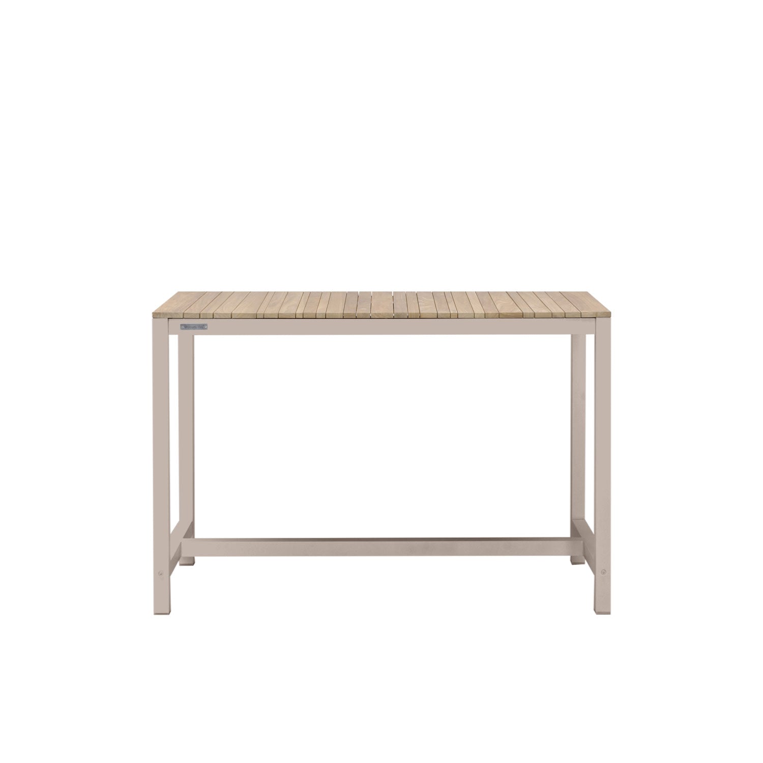 Tandem Alu Bar Table Taupe - Narrow Width - 120x70 - 4 Seater