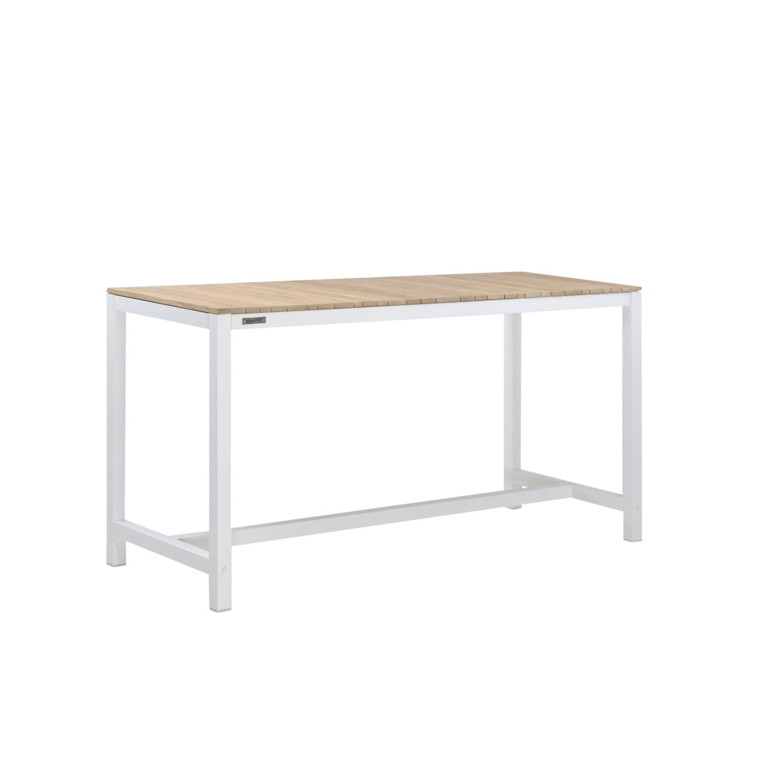 Tandem Alu Bar Table White - Narrow Width - 180x70 - 6 Seater
