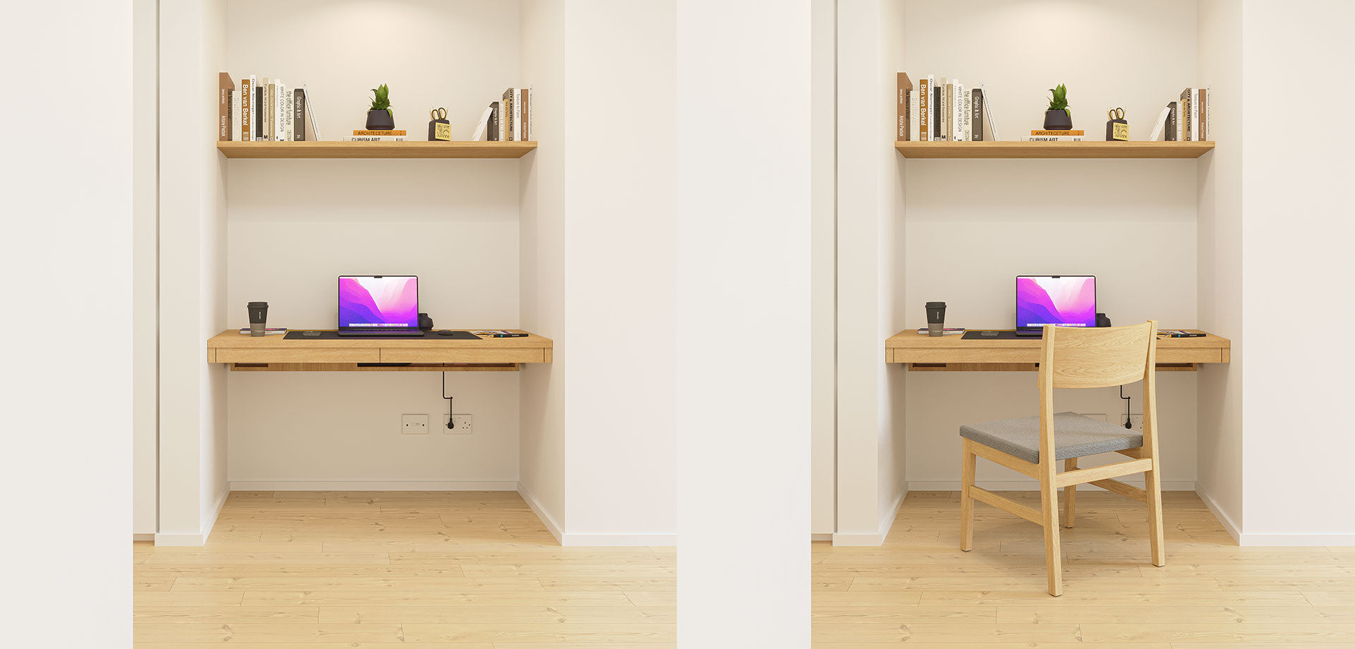 Effortless Efficiency: Alcove Desk Integration