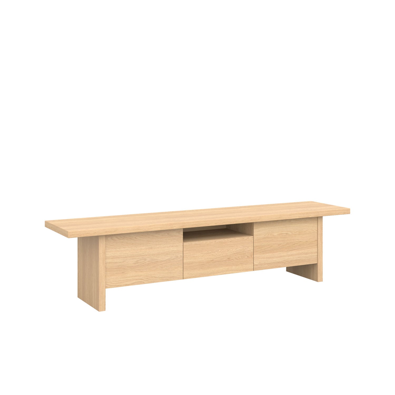 Zen TV Unit 200 Oak - Solid Oak